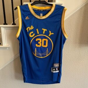 adidas Blue and Yellow 'The City' #30 Basketball Jersey